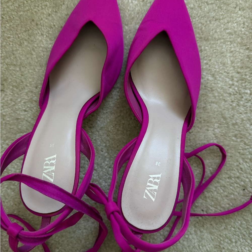 Zara Women's Pink Strappy Heels